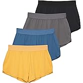 Real Essentials 4 Pack: Girls' Running Athletic Shorts for Teens Youth Basketball Soccer Volleyball Gym Sports