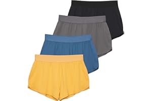 Real Essentials 4 Pack: Girls' Running Athletic Shorts for Teens Youth Basketball Soccer Volleyball Gym Sports