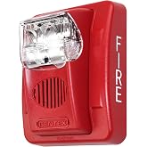Gentex GEC3-24WR 24VDC Selectable Candela Low Profile Evacuation Horn &amp; Strobe - Red Faceplate