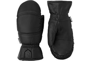 Hestra Unisex Leather Box Mitt, Leather Winter Ski Mittens for Alpine Skiing & Cold Winter Weather for Men & Women