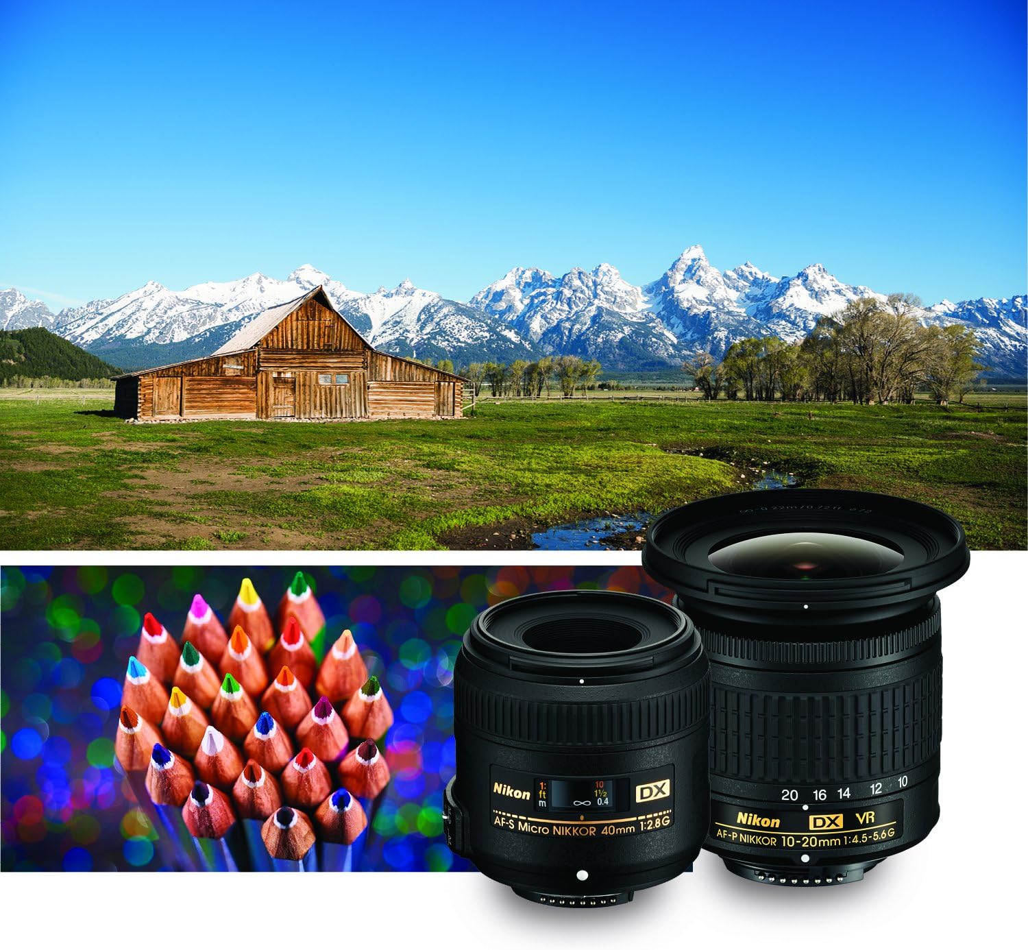 Amazon Com Nikon Landscape Macro Two Lens Kit With 10 mm F 4 5 5 6g Vr 40mm F 2 8g Camera Photo