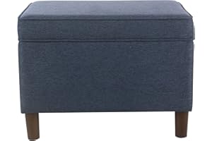 Spatial Order Home Decor | Dinah Collection Modern Storage Ottoman | Ottoman with Storage for Living Room & Bedroom (Navy)