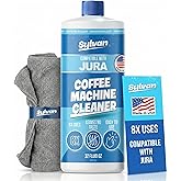 Jura Compatible Descaling Solution | Free Cleaning Cloth | 12 Month Supply | Made in the USA | Descaler for all Jura Machines | 32 Oz | Coffee Machine Cleaner for Coffee Makers | Descales and Cleans