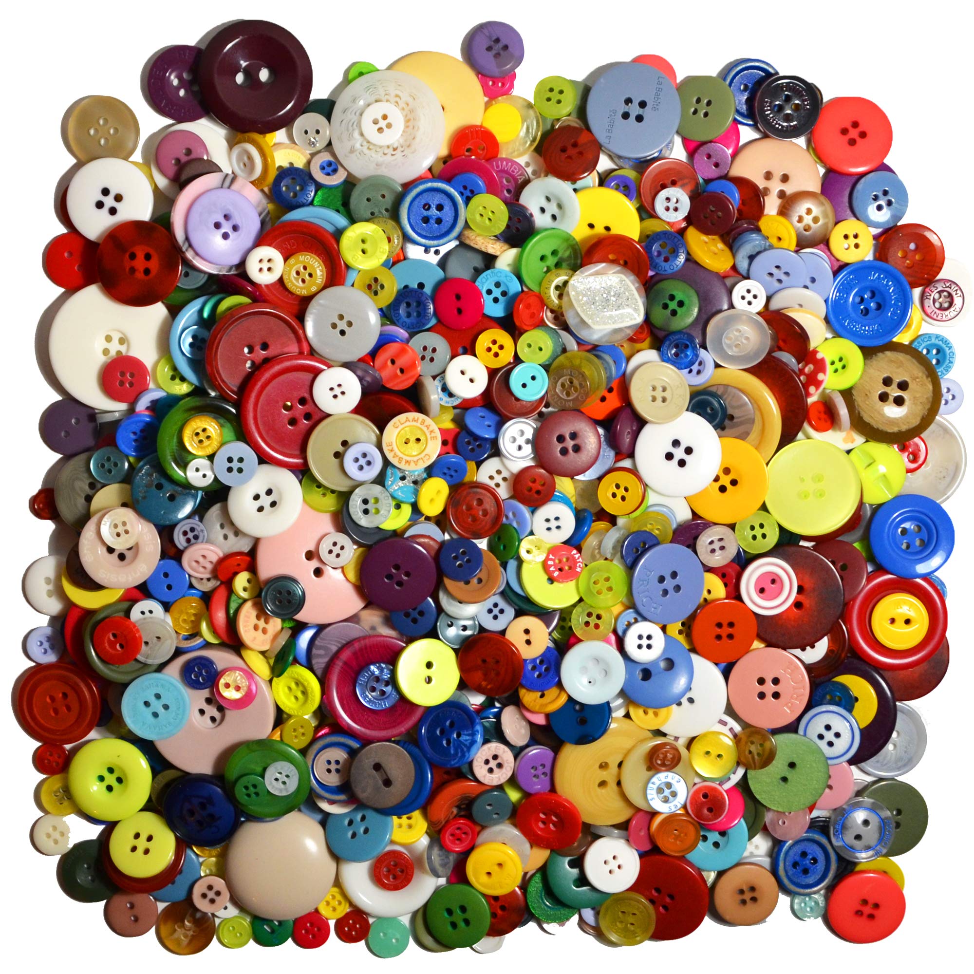 1000 Pieces Assorted Craft Buttons - Mixed Colors & Sizes for DIY Projects, Kids Crafts, Sewing, and Home Decor