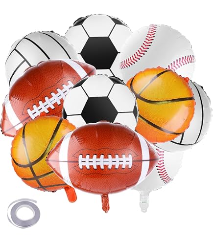Geburtstags-Banner 'Born 2 Ball' Für Jungen – Sport-Thema (Fußball, Basketball, Baseball), 16x21,1 Cm, Fertig Montiert