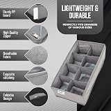 Craxter Underwear Drawer Organiser Divider Set of 4 Grey view 2