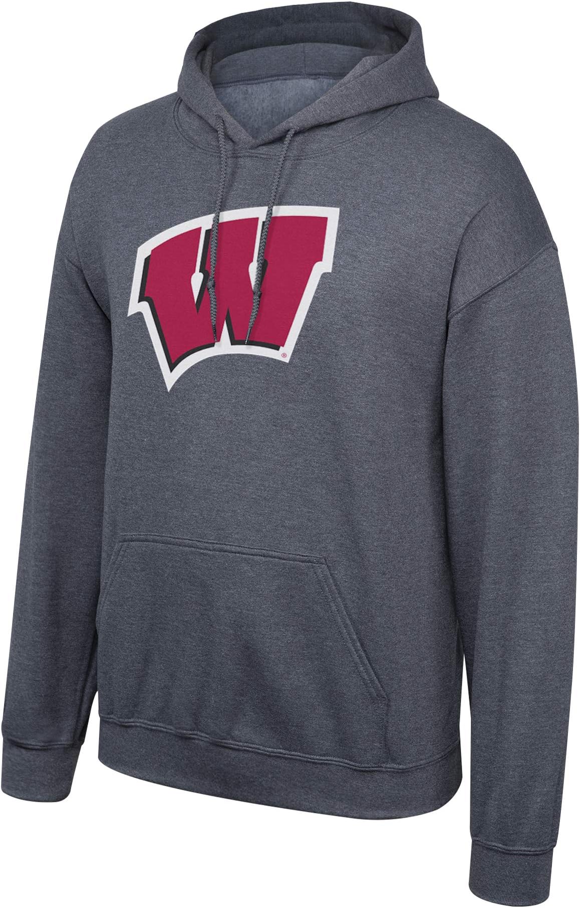 Elite Fan Shop NCAA Men's Wisconsin Badgers Hoodie Sweatshirt Dark Heather Icon Wisconsin Badgers Dark Heather X Large
