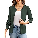 Totatuit Women's Long Sleeve Zip Up Sweater Lightweight Cardigan Crew Neck Tops Zipper Knitted Jacket