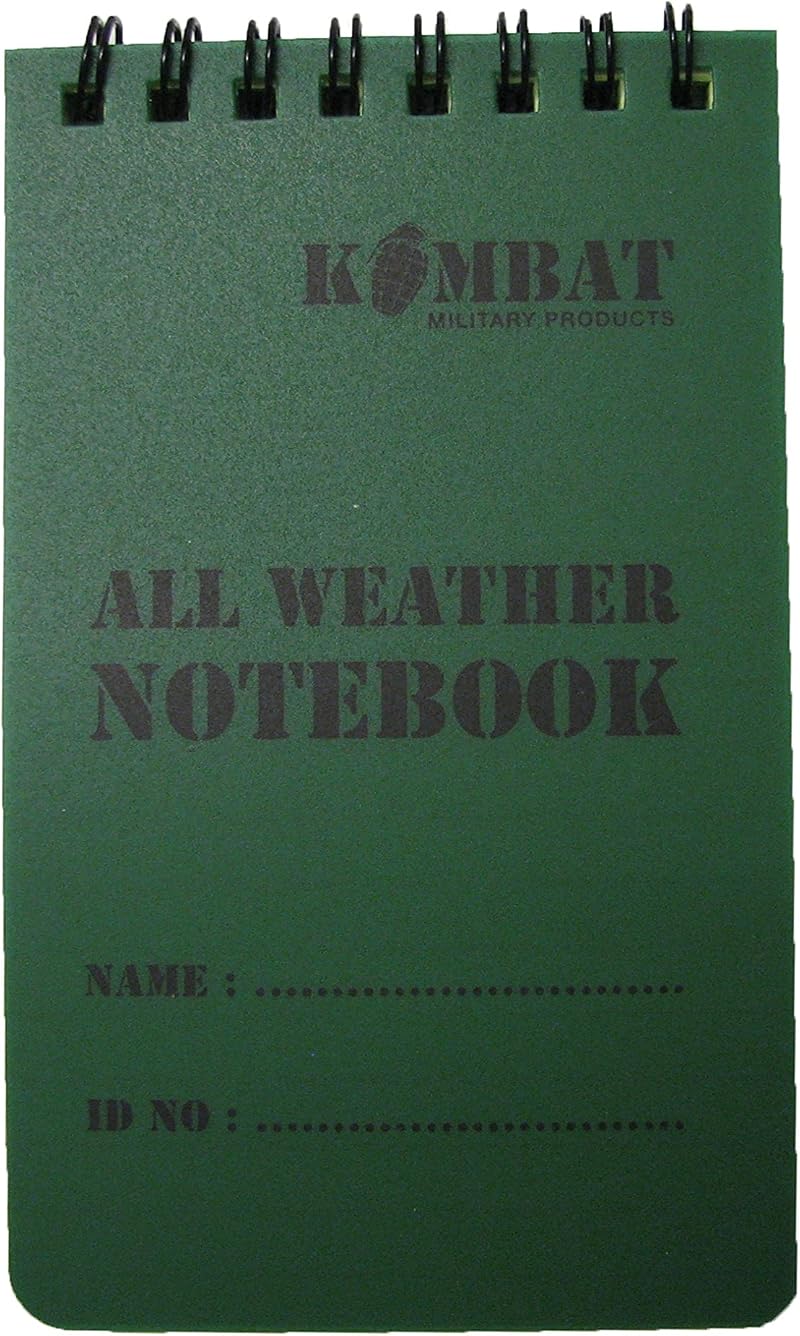 Kombat UK All Weather 50 Page Waterproof Military Mini Notebook 5x3in