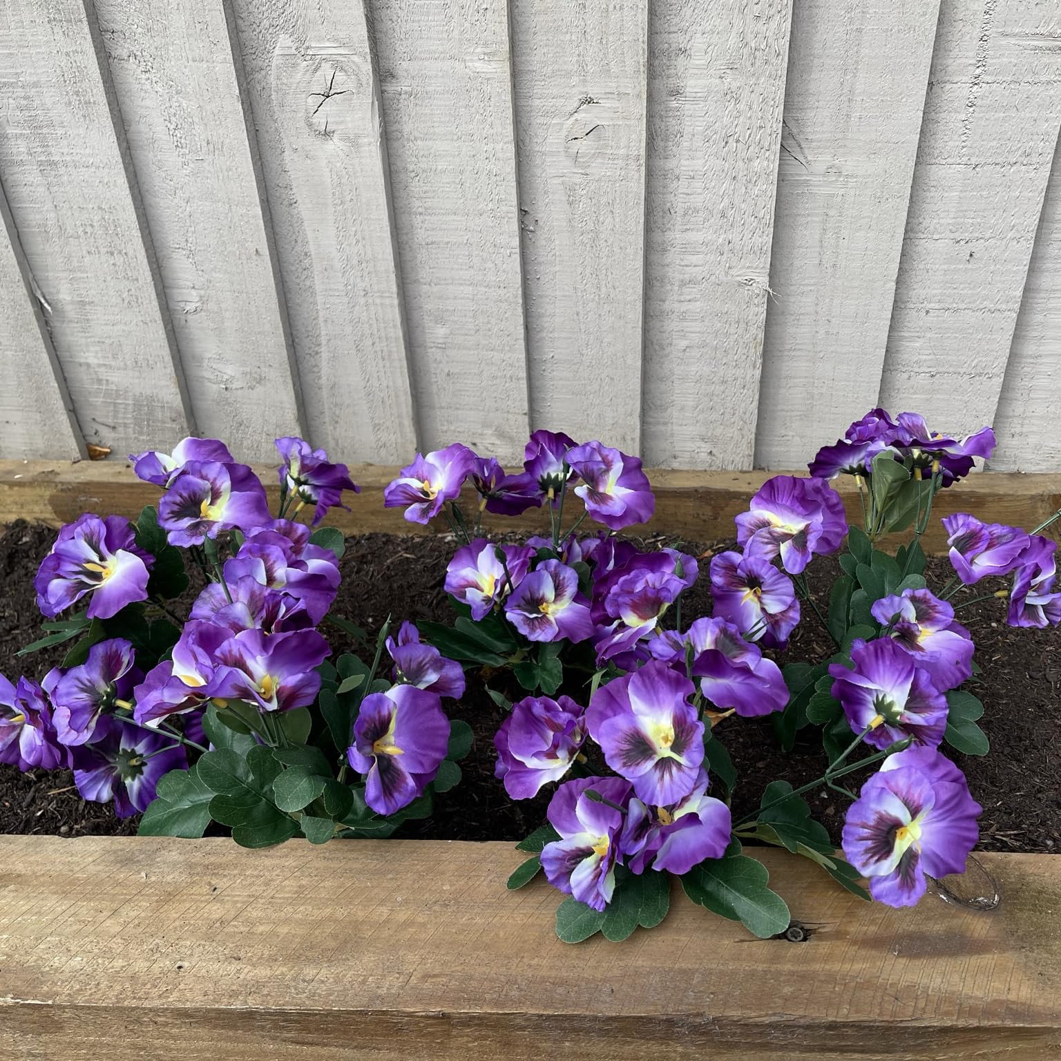 Garden 365 Artificial ​Pansy Flowers - Fake Plants for Outdoor ​or​ Indoor Use - Faux Flower Decorations ​with Fade Resistant Colour - POTS NOT INCLUDED (5 Pack - Purple)