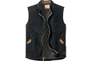 Legendary Whitetails Men's Quilted Canvas Vest Zip Up Heavy Duty Water-Repellent Finish
