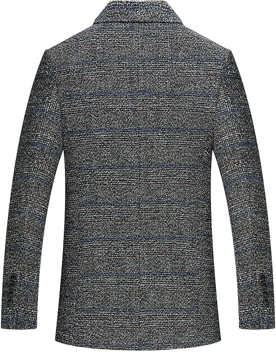 Yeokou Mens Casual Slim Winter Two Buttons Lapel Wool Blazers Sport Jacket Coat