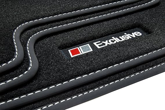 Tuning-Art A41 Auto Fußmatten Exclusive-Line Bandeinfassung Steppnaht, Farbe Naht:Silber