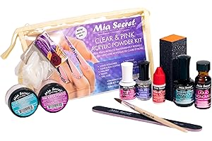 Mia Secret Acrylic Nail Kit/set For beginners - Nails Kit With Pink Acrylic Powder and Clear Acrylic Powder With Everything - Starter Kit de Uñas Acrilicas Mia Secret - Uñas Completo