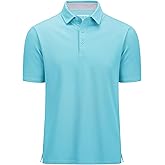 MAGCOMSEN Men's Polo Shirts Short Sleeve Cotton Pique 3 Button Classic Fit Casual T-Shirt Performance Golf Shirts