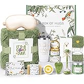Suhctuptx Self Care Gifts for Women, Get Well Soon Basket Birthday Gifts for Women Care Package, Thinking of You Box w/Blanket, Christmas A Leafy Gift of Care for Mom Her Sister Friend