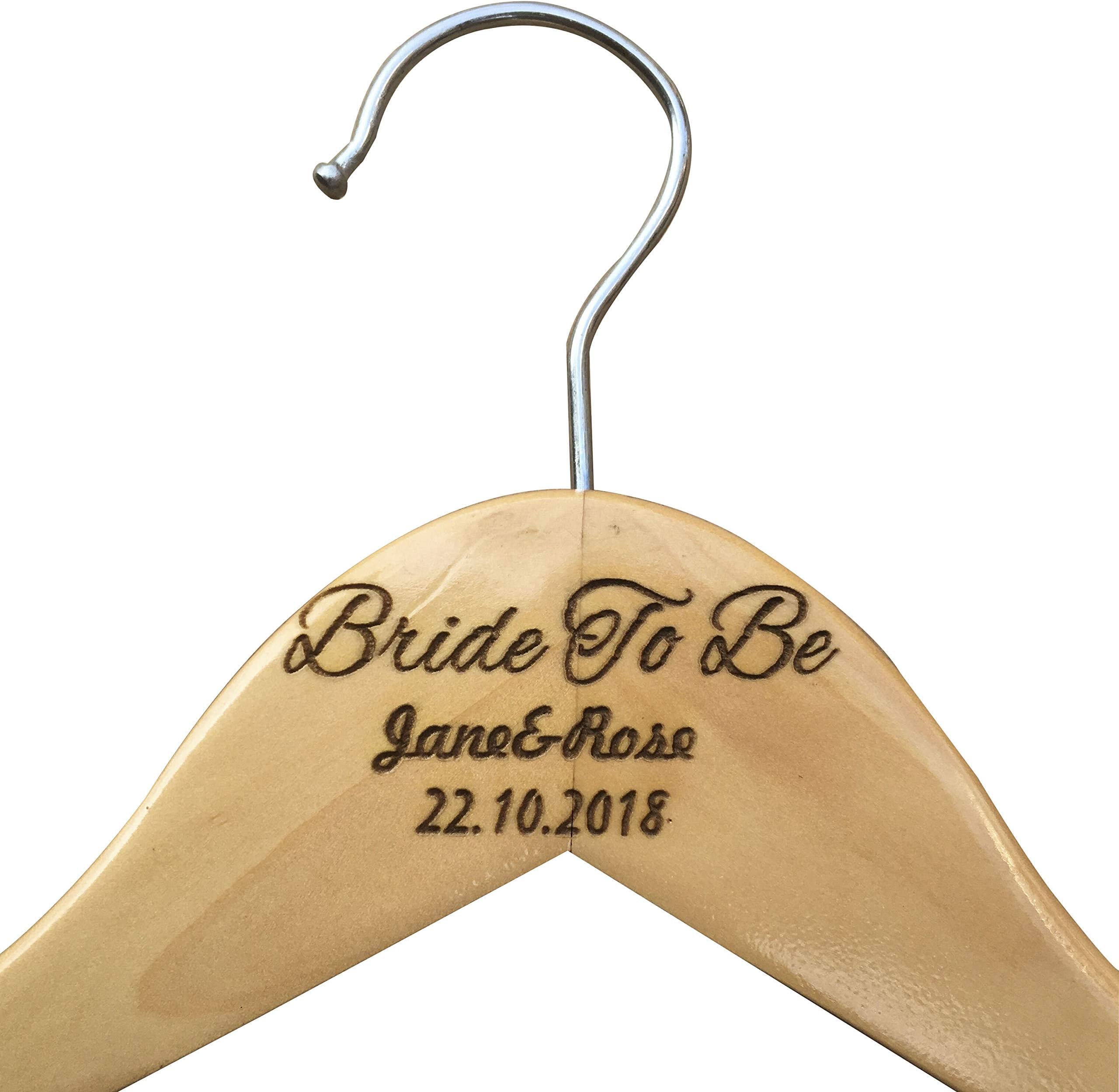 VVFOR Wedding Dress Hanger, Bridal Hanger, Personalized Hanger, Custom Hanger,Bride to be Engraved Dress Hanger
