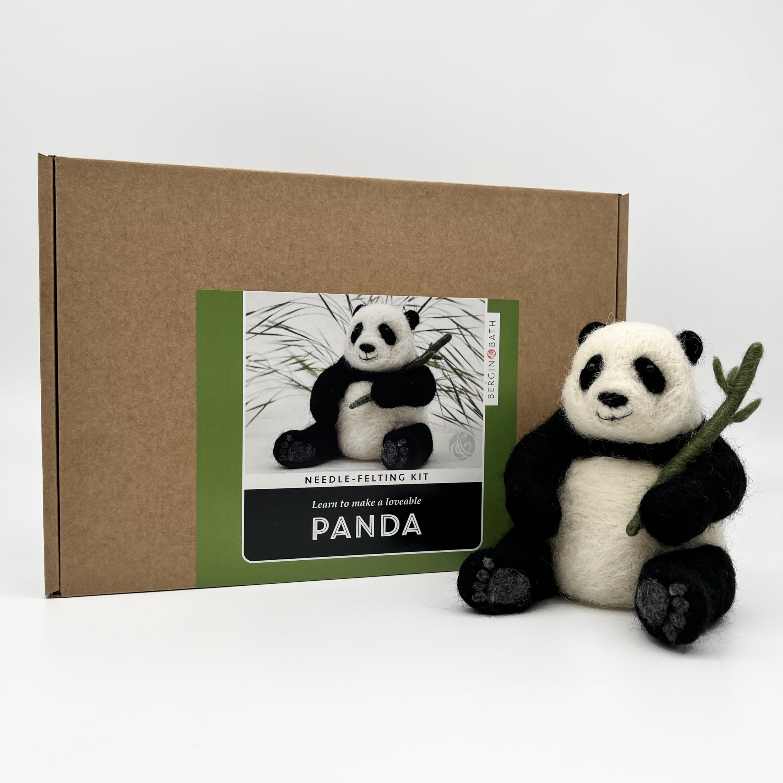 Bergin & Bath Needle Felting Kit, Panda. Make a Life-Like Panda with This Planet Friendly Craft kit for Adults and Teens.