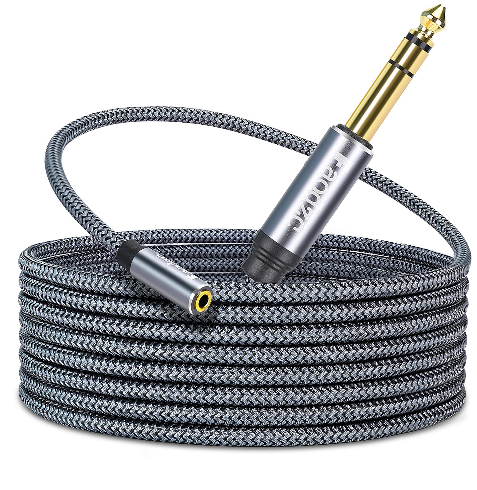 Faodzc 6.35mm to 3.5mm Headphone Adapter 40ft/ 12m,TRS 6.35mm 1/4 Male to 3.5mm 1/8 Female Stereo Jack Audio Extension Cable, 3.5 to 6.35 Audio Cable for Mixer Guitar Piano Amplifier Speaker and More