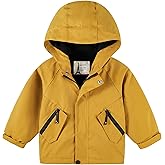 Volunboy Toddler Boys Hooded Fleece Lightweight Windbreaker Jackets Zip Up Windproof Fall Winter Hoodie Outerwear Coat