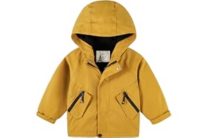 Volunboy Toddler Boys Hooded Fleece Lightweight Windbreaker Jackets Zip Up Windproof Fall Winter Hoodie Outerwear Coat