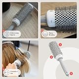 Olivia Garden Expert Blowout Speed Round Brush 45mm Ceramic Barrel White Grey view 4