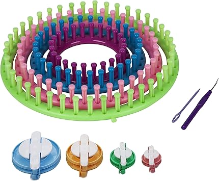 Readaeer Round Knitting Looms Set Craft Kit Tool With Hook Needle And Pompom Maker