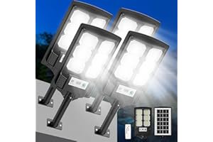 VIPZON Solar Lights Outdoor Waterproof, Wide Angle Solar Flood Lights Outdoor Dusk to Dawn, Solar Street Lights Outdoor Motion Sensor with Remote, Super Bright LED Solar Security Lights for Yard 4-PACK