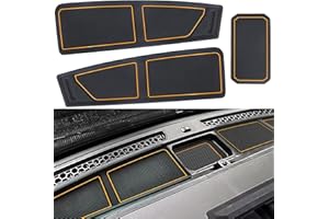 LOCOY Dash Cover Tray for Ford Bronco Accessories 2021-2023 2024 2025, Dashboard Compartments Mat, Anti-Slip Silicone Insert, Anti Dust Interior Dash Pad Liner for Bronco 2/4-Door (3pcs, Orange Trim)