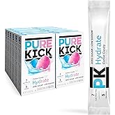 Pure Kick Singles To Go Hydration Drink Mix, Cotton Candy, 72 Packets | Sugar Free, Powdered Drink Mix Packets, Water Flavoring Packets, Hydration Support, Electrolytes, B Vitamins