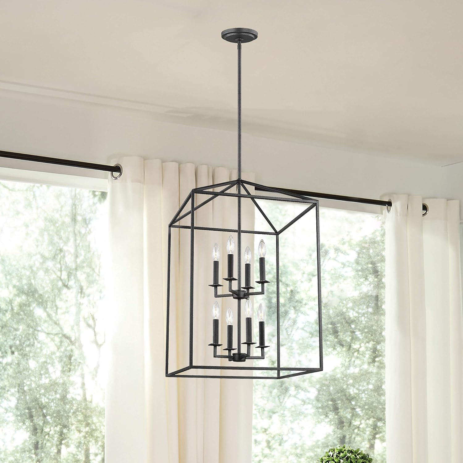 Sea Gull Lighting 5215004-839 Perryton Small Four-Light Hall / Foyer Hanging Modern Light Fixture, Blacksmith Finish: Sea Gull: Home Improvement