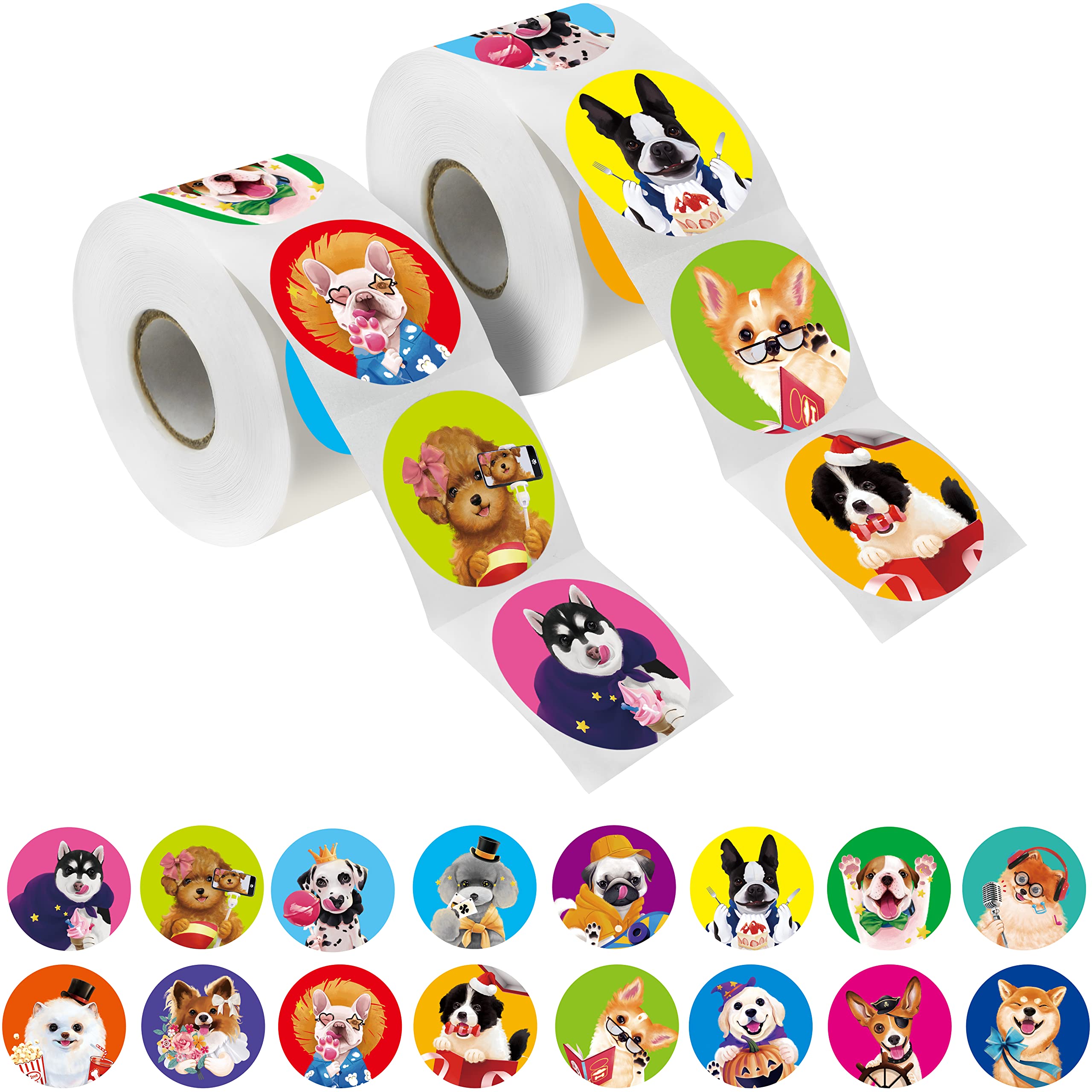 600 Animal Stickers, Adorable Round Animal Encouraging Stickers in 16 Designs Teacher Reward Motivational Sticker with Perforated Line (Each Measures 1.5" in Diameter) โ image 1