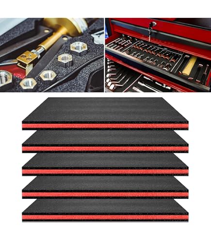 5S Tool Box Foam Organizer – 1/2" Thick Black Closed-Cell Foam, 10.625" X 22.25", Cut Custom Shapes For Tools