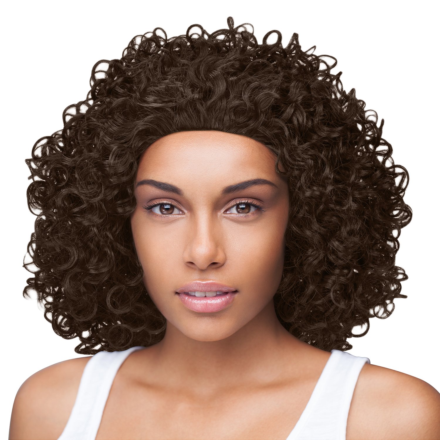 Synthetic Afro Curly Wigs for Black Women,Short Kinky Hair Wig African American Brazilian