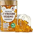 BioVit L Tyrosine Gummies - Activated Amino Acid L Tyrosine Supplement - Natural Focus, Mood and Energy Supplement for Kids & Adults - L-Tyrosine 1000MG per Serving, 500MG per Gummy - 60 Vegan Gummies