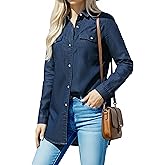 JMOJO Chambray Shirt Women – Oversized Denim Shirt Women Button Down - Womens Tops for Casual Valentines Day Outfit Women