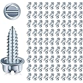 【Upgraded】100 Pcs License Plate Mounting Screws for Car Dealers #14 x 3/4" Slotted Hex Head License Plate Bolts with Rustproo
