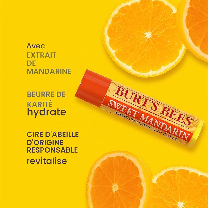 Baume à lèvres Multipack, ensemble de baumes à lèvres avec cire d'abeille, concombre menthe, pastèque, mandarine douce, fraîchement cueillie, 4 x 4,25 g