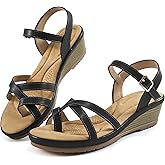 Aomigoct Dressy Womens Wedge Sandals: Comfortable Platform Work Sandals for Women 2026 - Casual Walking Wedding Shoes