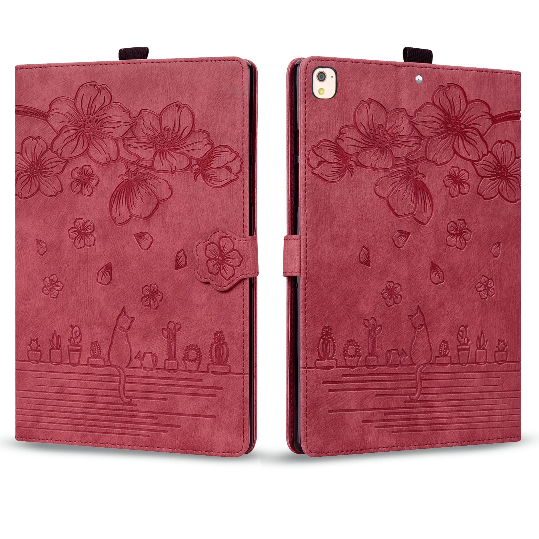 Rosbtib Case for iPad 9./8./7. Generation 10.2" 2021 2020 2019 Case, PU Leather Flip Cover with Card Slots Protective Tablet Case iPad 9/8/7/ ipad Air 2019 10.5", Red — image 1