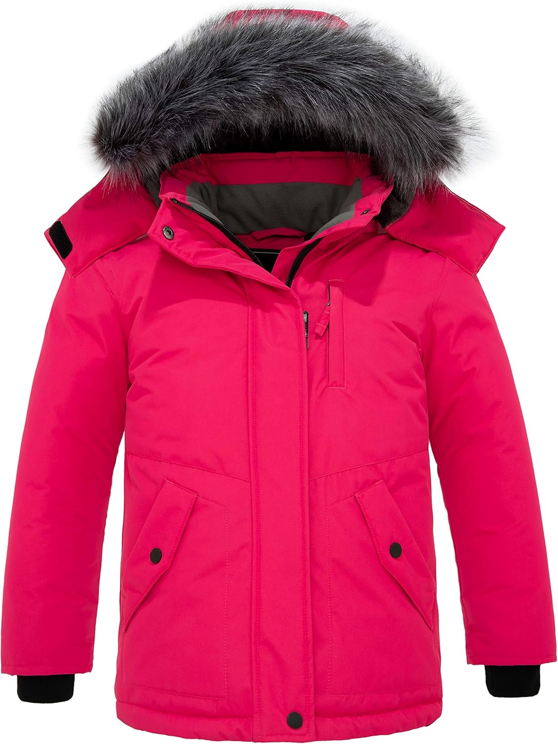 ZSHOW Girls' Water Resistant Winter Coat Soft Fleece Lined Cotton Padded Puffer Jacket: Clothing