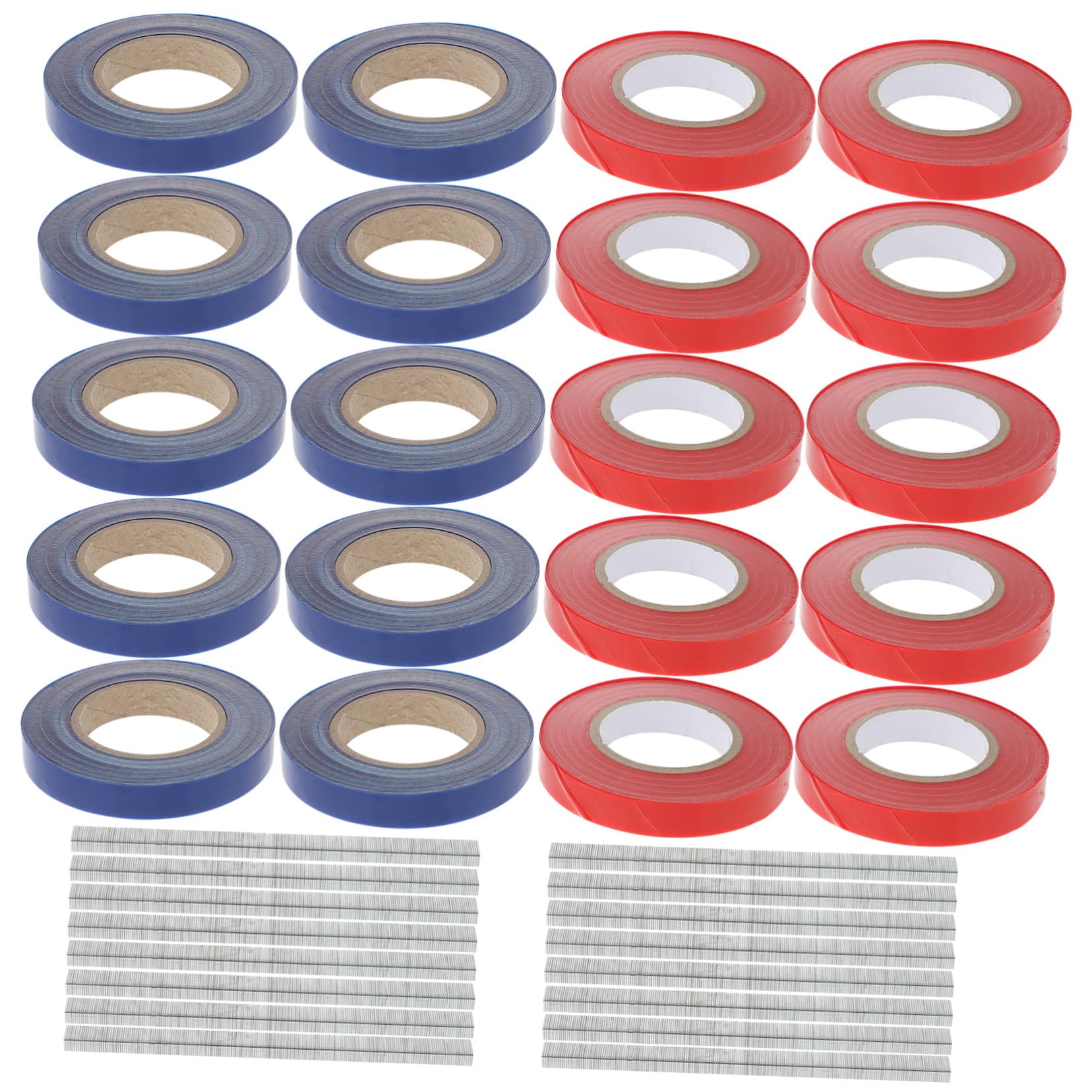 20rolls Reusable Plant Tape with Staples Pvc Garden Strapping Tape for Climbing Plants Use Easy to Cut and Diy Supports Growth Without Disturbance