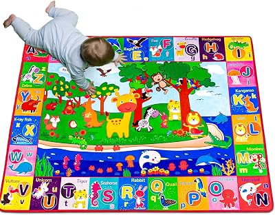 teytoy Baby Play Mat Large 44x59 Inches Non-Slip 0.6cm Thick Cotton Rug