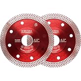 ZORUNNA 2Pcs 4" Diamond Blade for Grinder, Tile Cutting Blade 7/8" Arbor | X Teeth Turbo Rim for Smooth Clean Cuts, Chip-Free, Low Vibration, Dry/Wet Cuts for Porcelain Ceramic Granite Marbles