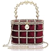 CARIEDO Evening Handbag Women Clutch Purses with Pearl Diamonds for Wedding Prom Birthday Party Dinner Accessories | with Pearl Diamonds, for Wedding, Prom, Birthday Party, Dinner, Accessories