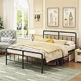 EMODA 16 Inch King Bed Frame with Headboard and Footboard, Heavy Duty King Size Metal Bed Frame, No Box Spring Needed, Easy Assembly