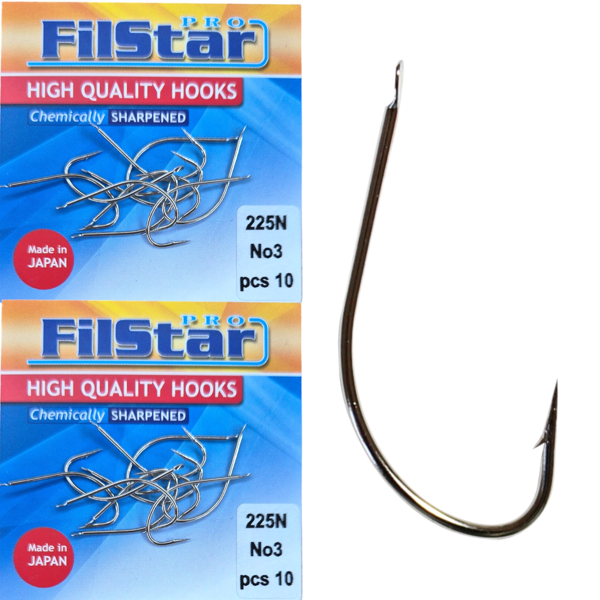 PRO FILSTAR 20 Piece Fishing Hook Set N3 - Carp Fishing Hooks - Carp Fishing Accessories - Barbed Carp Hooks - Carp Fishing Reversed Hooks - Carp Rigs - Fishing Accessories - Method Feeder -