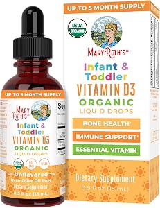 MARYRUTH'S USDA Organic Vitamin D Drops | Vitamin D3 Liquid | Sugar Free | Liquid Vitamin D Drops Immune Support for Infants 