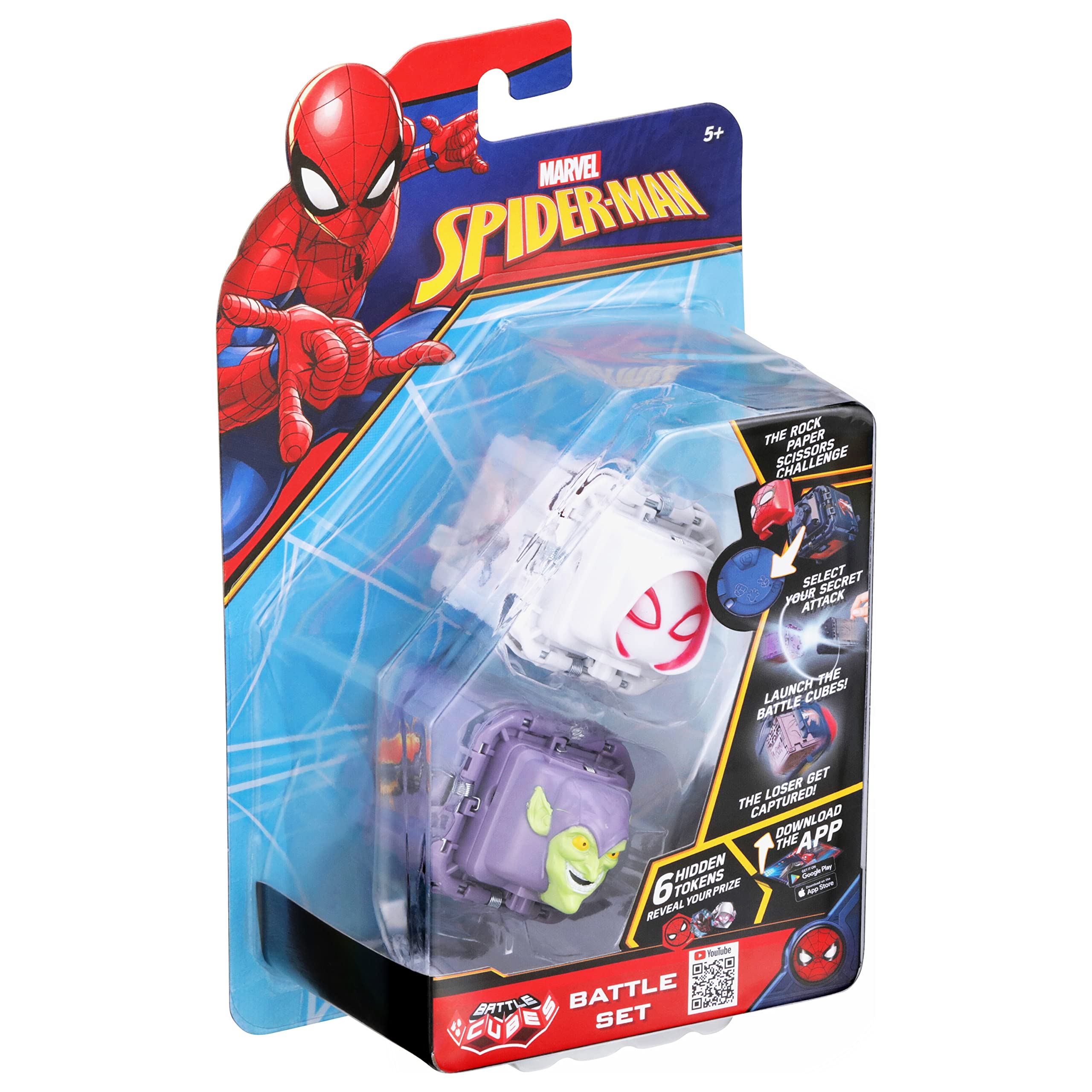 Battle Cubes Eolo 37200 Spiderman Spider-Gwen VS Green Goblin Battle Fidget Set, Black, Medium