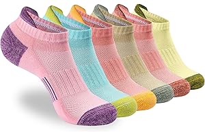 ATBITER Womens Ankle Socks 6 Pairs Cushioned Running Athletic No Show Socks With Tab